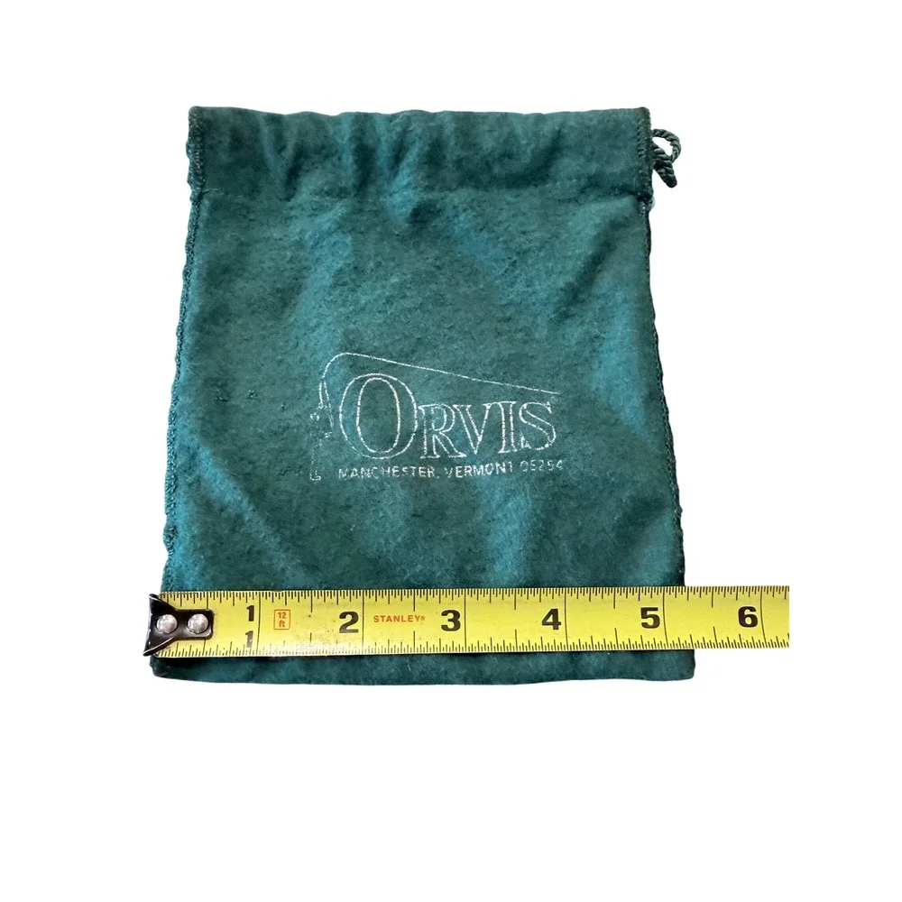 Orvis Green‎ Drawstring Pouch Reel Bag Manchester Vermont USA Small  Pouch G2